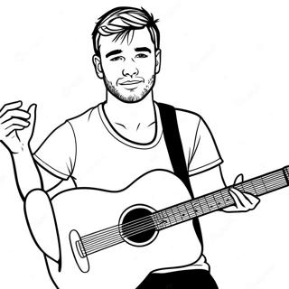 Liam Payne Med Gitarr Malarbild 130148-63177