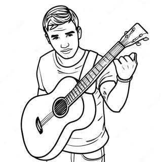 Liam Payne Med Gitarr Malarbild 130148-63178