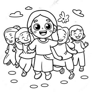 Glada Barn Med Jesus Malarbild 131332-64091