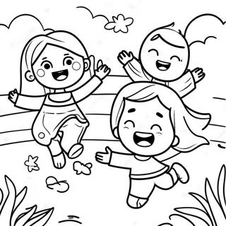 Glada Barn Lekande Med Jesus Malarbild 131333 64095