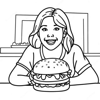 Sam Puckett Ater En Hamburgare Malarbild 131539-64253