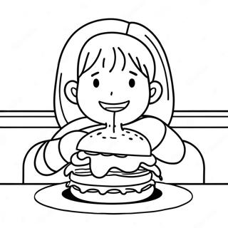 Sam Puckett Ater En Hamburgare Malarbild 131539-64254