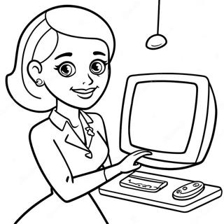 Tecknad Tv Kvinna Med Klara Farger Malarbild 132542 65041