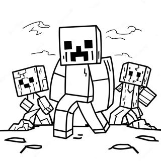 Minecraft Zombie Målarbilder