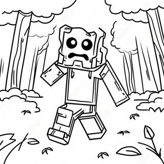 Minecraft Zombie I En Skog Malarbild 133263-65578