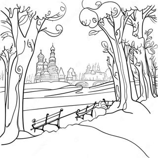 Rysk Vinterscen Malarbild 133726-65949