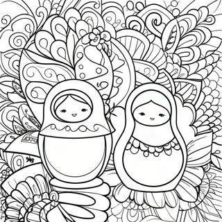 Fargglada Matryoshka Dockor Malarbild 133727-65953