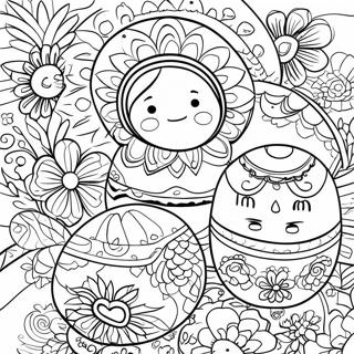 Fargglada Matryoshka Dockor Malarbild 133727-65955