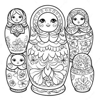 Fargglada Matryoshka Dockor Malarbild 133727-65956