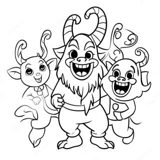 Lekfull Krampus Med Barn Malarbild 133803-66015