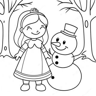 Sot Snoprinsessa Med Vanlig Snogubbe Malarbild 134012 66179