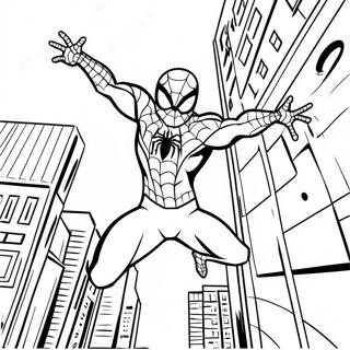 Spider Man Svanger Genom Staden Malarbild 134086-66225