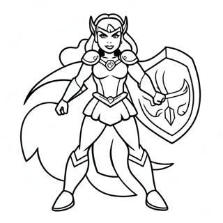 She Ra I Stridsrustning Malarbild 134596-66625