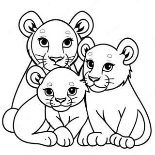 Lejonungefamilj Malarbild 134651-66677