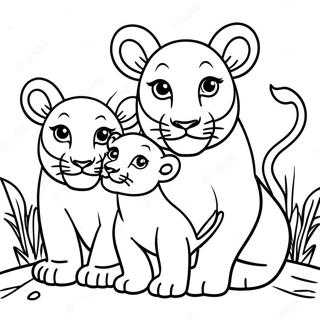 Lejonungefamilj Malarbild 134651-66678