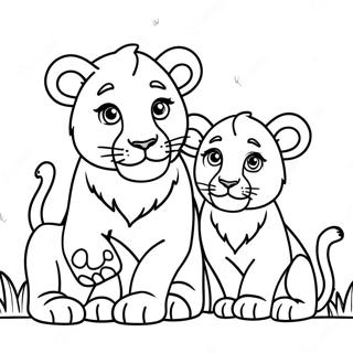 Lejonungefamilj Malarbild 134651-66679