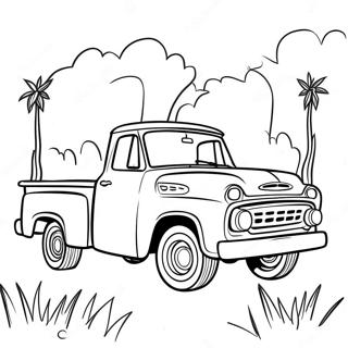 Fargglad Klassisk Pickup Lastbil Malarbild 135675 67473