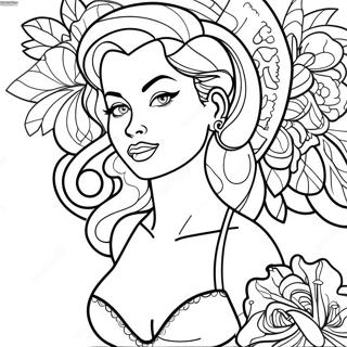 Tatuering Pin Up Tjej Malarbild 135801-67562