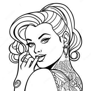 Sassy Tatuering Pin Up Malarbild 135805 67578
