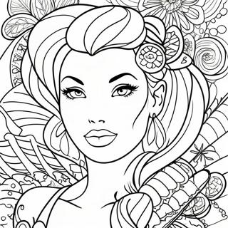 Sassy Tatuering Pin Up Malarbild 135805 67579