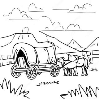 Pionjarer Som Reser Pa Oregon Trail Malarbild 135879-67630