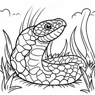 Python Slingrande Genom Graset Malarbild 136186-67880