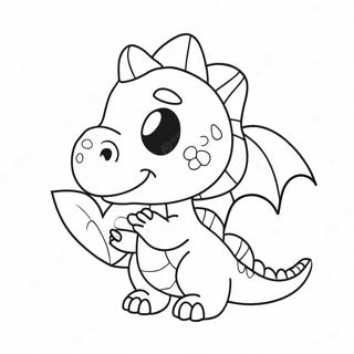 Sot Dinosaurie Som Haller Hjarta Malarbild 136360-68007