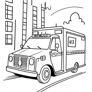 Ambulans Som Skyndar Till Platsen Malarbild 137187 68805