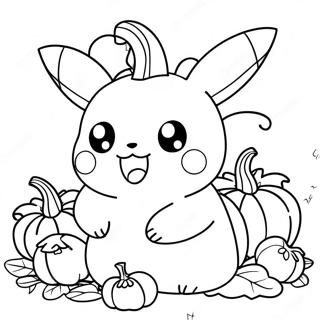 Bedarande Pikachu I En Pumpa Malarbild 137542-69073