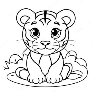 Bedarande Baby Tigerunge Malarbild 137979-69417