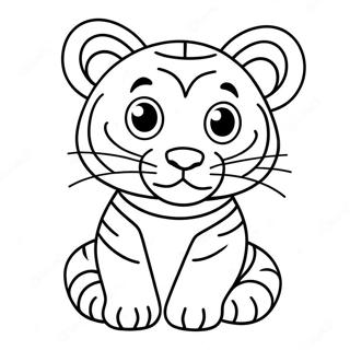 Bedarande Baby Tigerunge Malarbild 137979-69418
