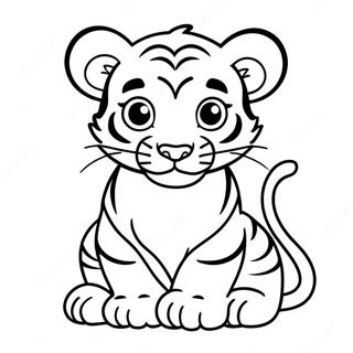 Bedarande Baby Tigerunge Malarbild 137979-69419