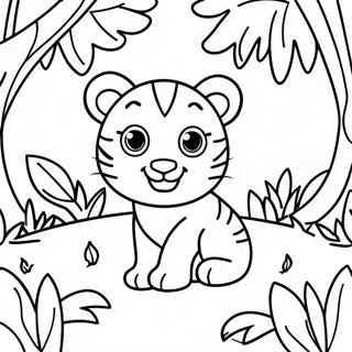 Baby Tiger I En Djungelmiljo Malarbild 137981-69425