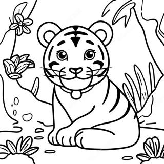 Baby Tiger I En Djungelmiljo Malarbild 137981-69426