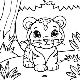 Baby Tiger I En Djungelmiljo Malarbild 137981-69427