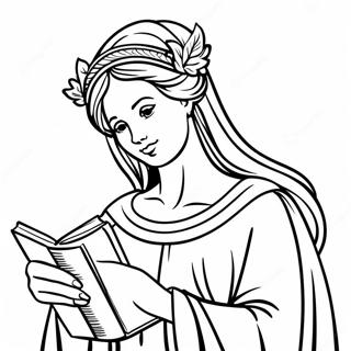 Jungfru Med En Bok Malarbild 138058-69487