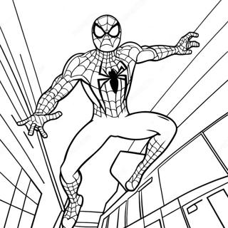 Actionfylld Svart Kostym Spindelmannen Malarbild 138338-69698