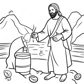 Jesus Forvandlar Vatten Till Vin Malarbild 138748-70025