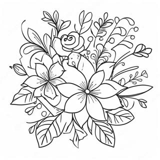 Vacker Brollopsbukett Malarbild 13875-3036