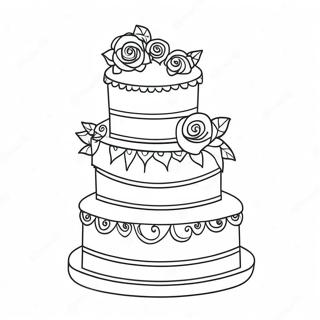 Fantasifull Brollopstarta Malarbild 13876-3038