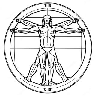 Vitruvianus Med Detaljerad Anatomi Malarbild 139105 70301