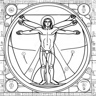 Vitruvianus Med Detaljerad Anatomi Malarbild 139105 70302