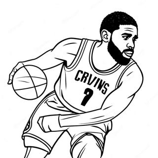 Kyrie Irving Dribblar Basketboll Farglaggningssida 139232-70393