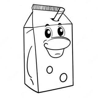 Tecknad Mjolkkartong Med Ansikte Malarbild 139541-70645