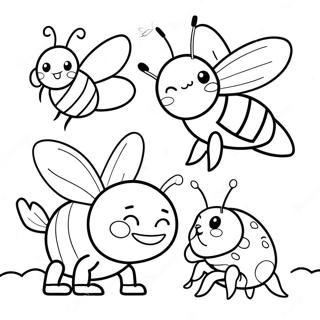 Humla Och Nyckelpiga Vanskap Malarbild 14443 3160