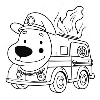 Sot Brandbil Med En Dalmatiner Malarbild 14989 3271