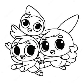 Powerpuff Girls Flyger Tillsammans Malarbild 15172-3308