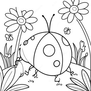 Lekfull Nyckelpiga I En Tradgard Malarbild 15989-3497