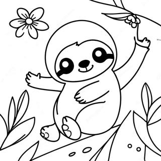 Lekfull Langsamhet Med Blommor Malarbild 16909-3693