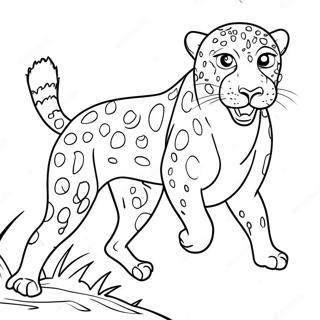 Prickig Gepard Springer Malarbild 17887 3903